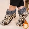 1 Pair Women's Autumn Winter Leopard Floor Socks Ultra Comfortable Warm Ankle Socks