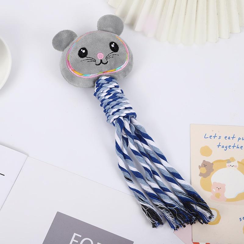 Dog & Cat Chewing Toys: Bite-Resistant Cotton Rope Knots for Interactive Play and Boredom Relief