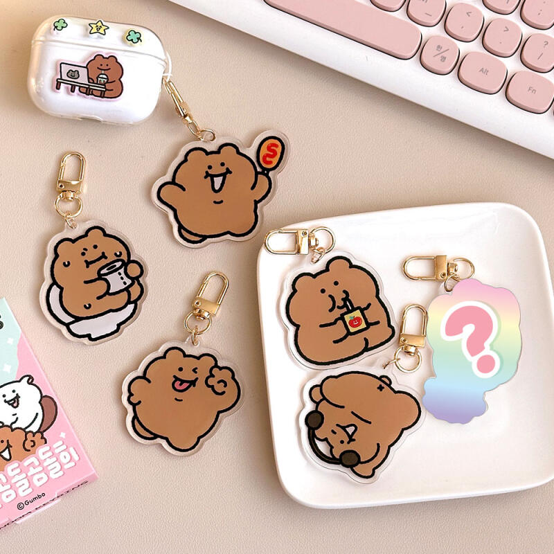 29 random acrylic keyrings in a box