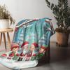 Classic Christmas Character Fleece Blanket, Santa Elf Design with Snow Scene, Festive Throw for Family Holiday Decor