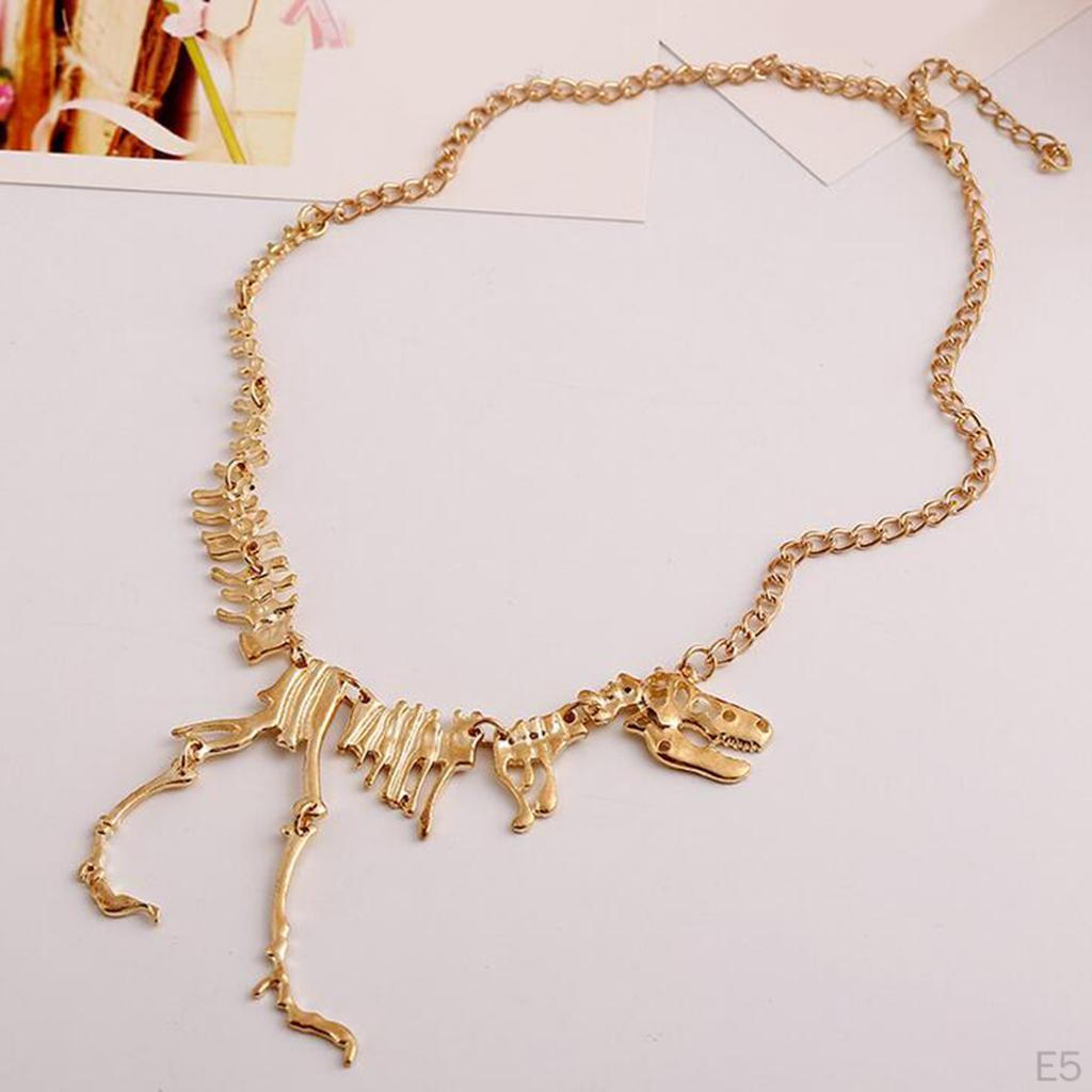 Antique Dinosaur Skeleton Choker Necklace Collar Biker Men Jewelry