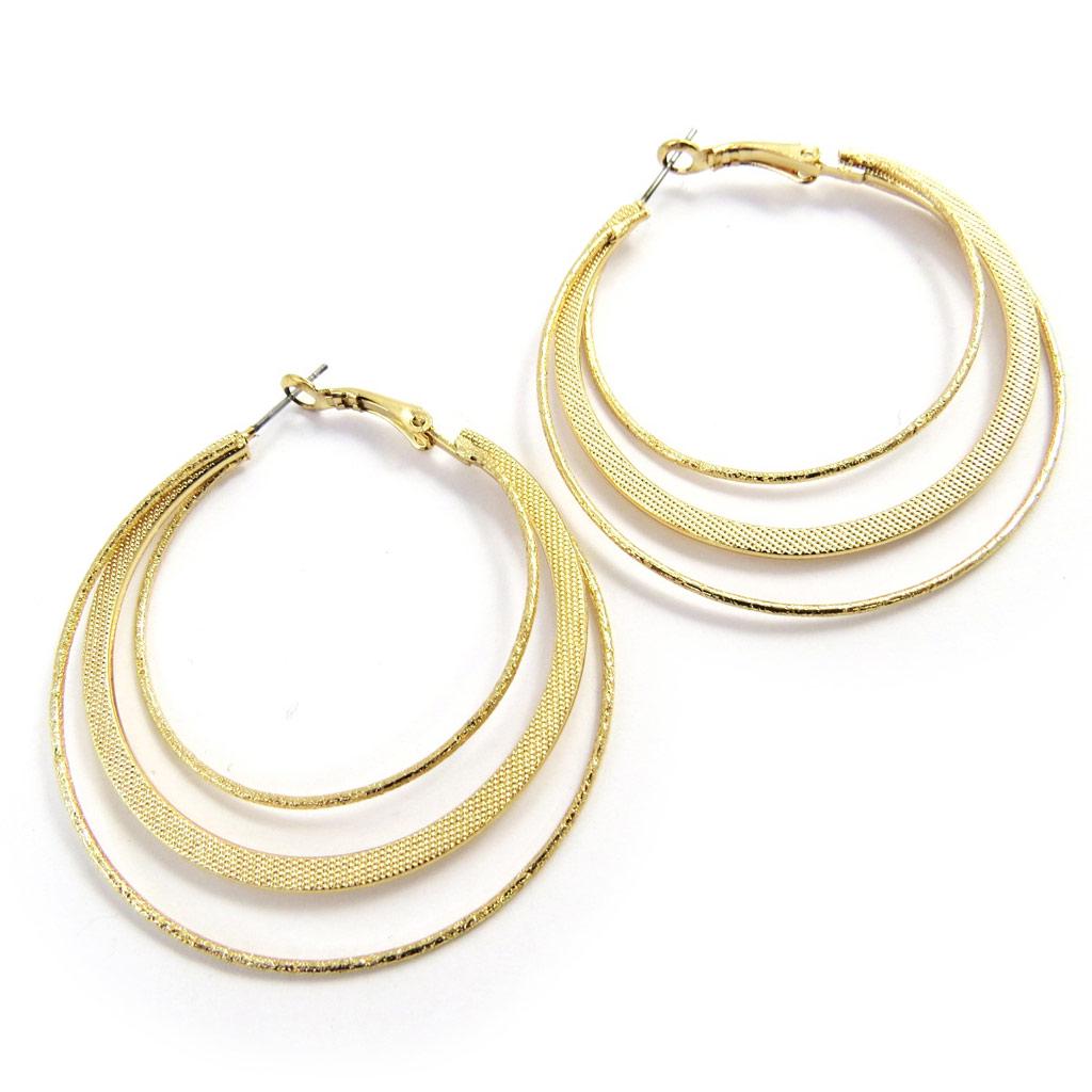 Les Trésors De Lily [L7622] - Gold 'Choreography' Hoop Earrings Ø 55 Mm