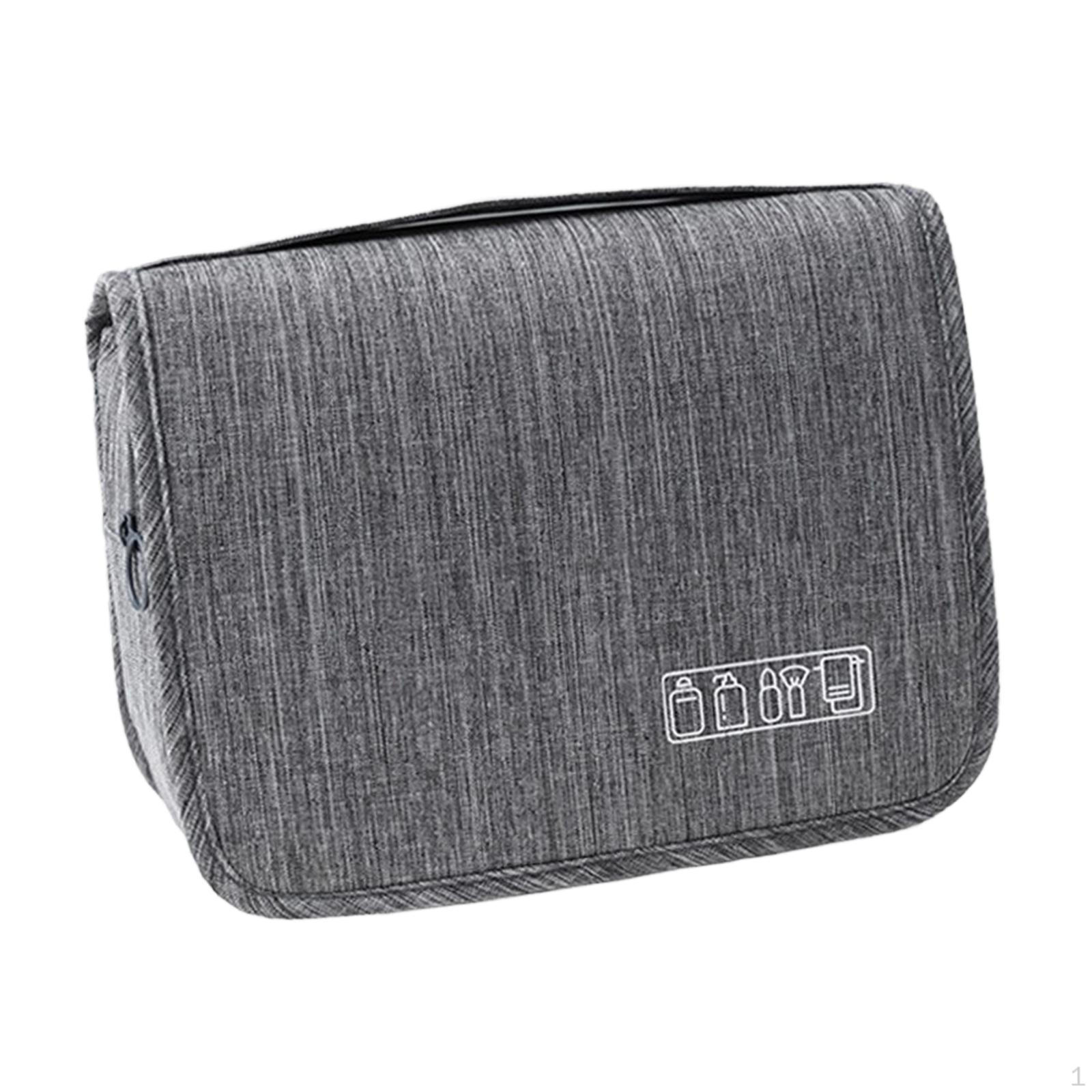 

Cosmetic Bag Gray with Handle Essentials Portable Wet and Dry Separation Toiletry Storage Case