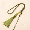 Ensemble de suspension : Corde de poignet avec pendentif en jade et pompons Macaron multicolores & Sachet à encens