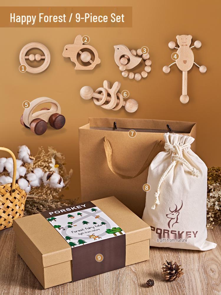 

Роскошный подарочный набор для новорожденного: Деревянные игрушки и празднование 100 дней