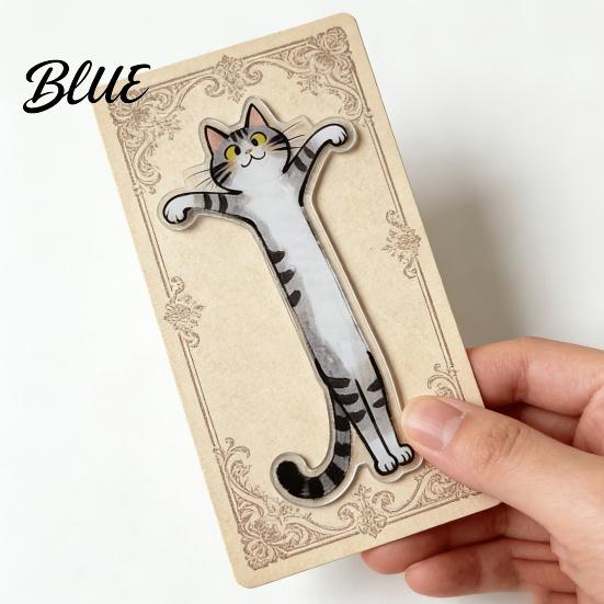 Cartoon Cat Bookmark 5Pcs Acrylic Long Bookmark Book Mark for Reading Women