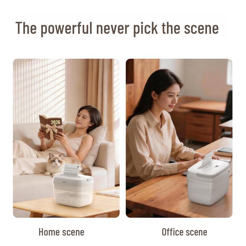 Deli Compact Desktop Paper Shredder CN Plug (adapter Included)