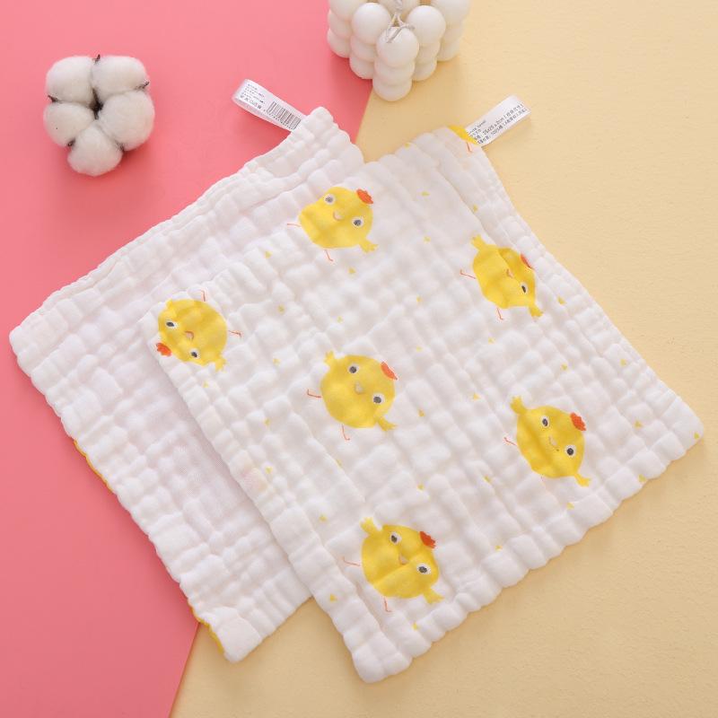 High-Density Pure Cotton Baby and Toddler Towel Set: Cartoon Drool Bib & Thin Hand Towel