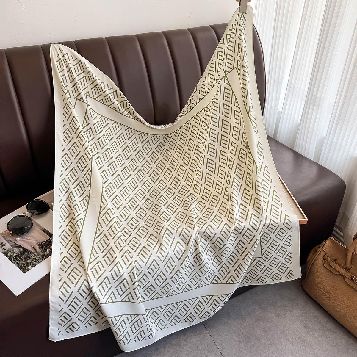 

New Spring and Summer Fashion Scarf Striped Twill Shawl for Women Big Square Scarf Sun Scarf Neck 90*90cm