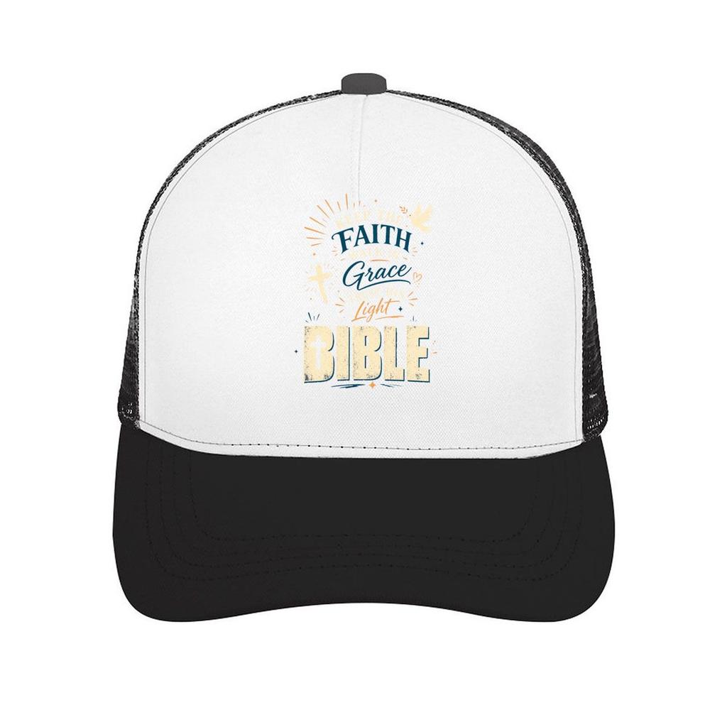 Radiant Scripture Faith Typography B Mesh Baseball Cap Casual Hat Outdoor For Womens Unisex FeUnisex
