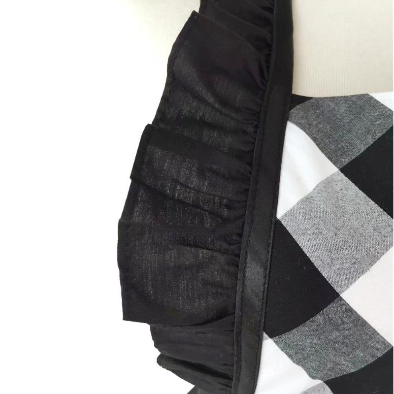 Vintage karierter Baumwollschürze für Heimküchenreinigung Nagelstudio Arbeitskleidung Kittel Schürze