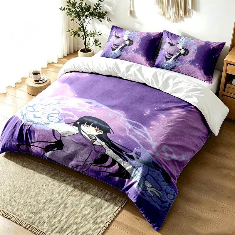 Hyuga Hinata 3pc Duvet Cover Set Simple Modern Bedding Set Wrinkle Resistant Soft Fabric All Season Use a Perfect Gift