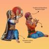 Resin Rajasthani Traditional Musical Couple Decorative Showpiece for Home Decor (Pack of 2, Multicolor)
