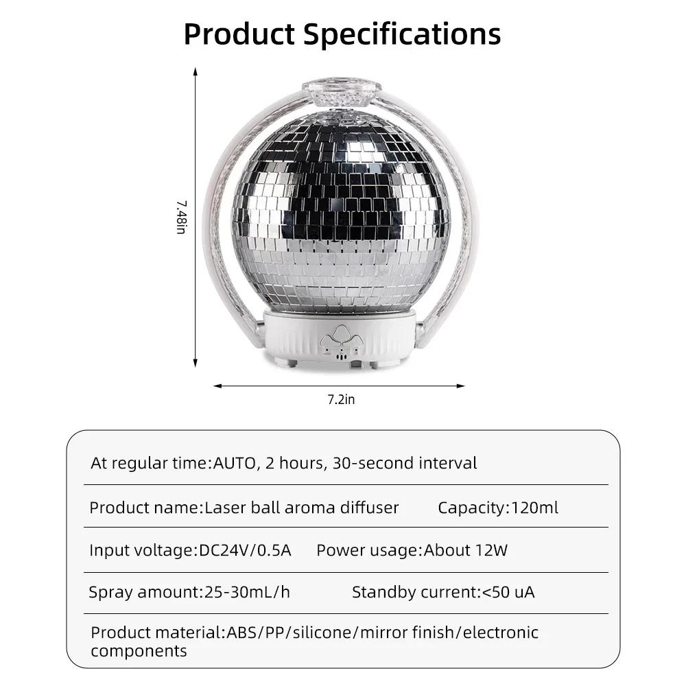 7-Color LED Humidifier with Essential Oils  Laser Ball Aromatherapy for Home & Bedroom Relaxation