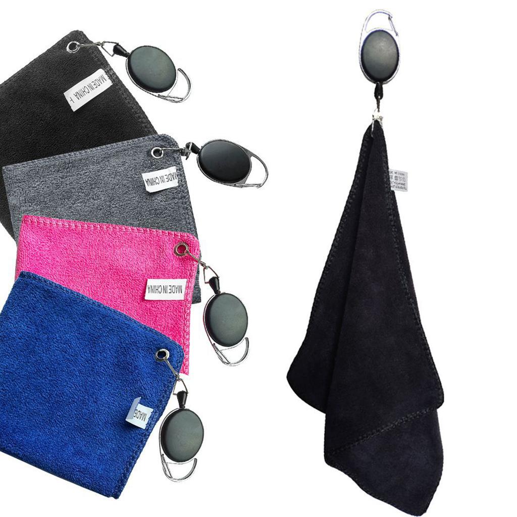 Golf Towel Cleaning Cloth Golf Ball Towel with Buckle Clip Golf Towel for Golf Bag Golf Course Exercise Yoga Camping Gym