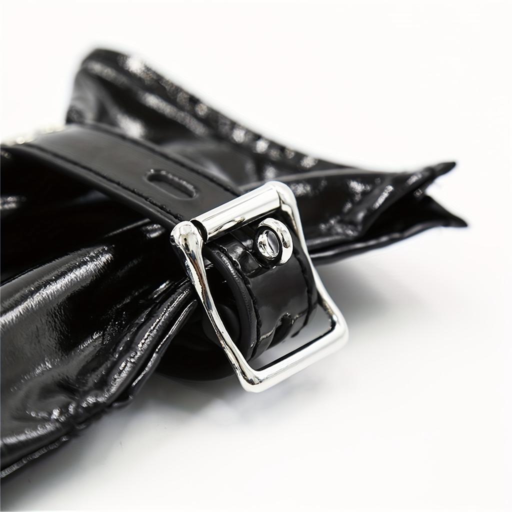 1 Pair BDSM Black Patent Leather Handcuffs Dog Paw Gloves Adult BDSM Kit Reverse Restraints Boxing Cuffs With Locking Buckle Cosplay Couples Sex Bonda