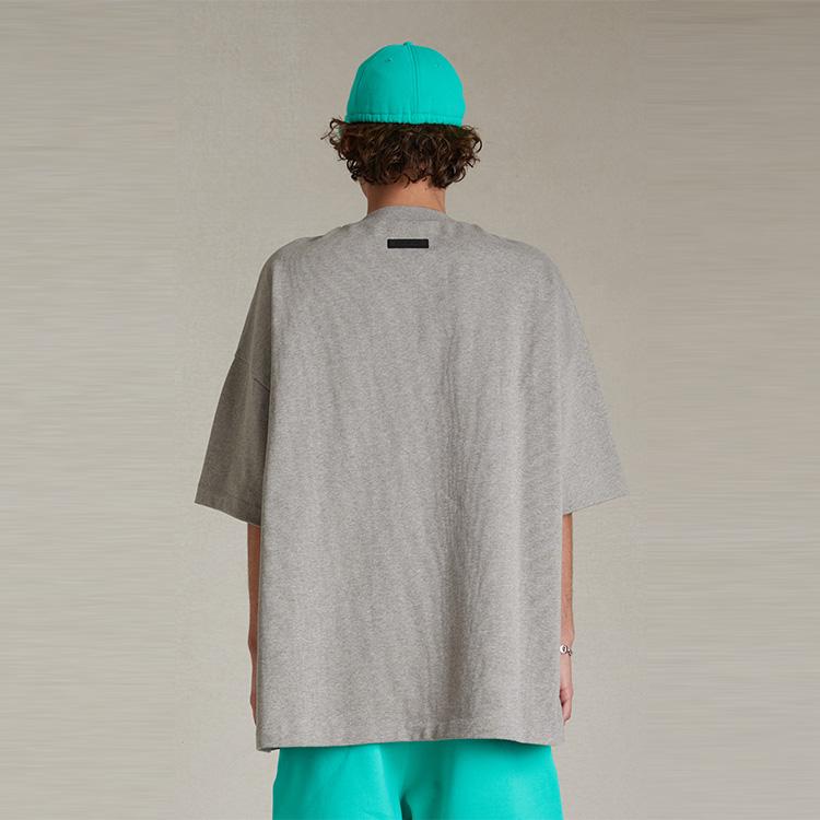 Fear of God Essentials Solid Color Crew Neck Pullover Short Sleeve American Heavyweight T-Shirt Men Dark Heather Oatmeal 125SP242003F