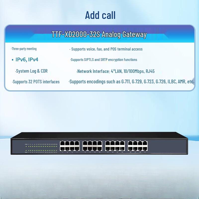 TTF SIP FXS Voice Gateway (CN version)
