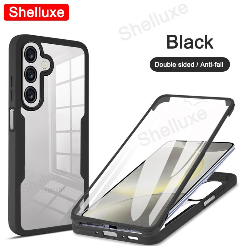 360 Full Body Front+Back Clear Case Shelluxe For Samsung A56 A36 A26 A06 A16 4G 5G Silicone Double Sided Shockproof Phone Cover