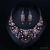 [KK Solis] Flower Luxury Rhinestone Necklace & EarringsClip-on Earrings Set  Bridal, Stage, Concert, Dance Accessories, Ballroom Dance, Belly Dance,