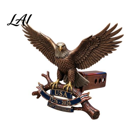 Tool-free Hitch Cover Trailer Cover Easy Installation Patriotic Eagle Design Cap Weather S