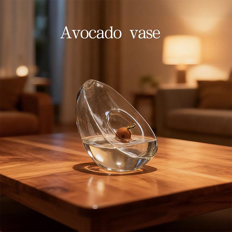 Avocado Seed Starter Vase Transparent Avocado-Shaped Plant Growth Glass Hydroponic Vase Seed Growing Kit For Gardening Lovers