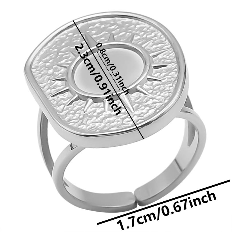 Fashion DIY Drip Oil Rhinestone Round Oval Water Droplets Blank Settings Open Adjustable Stainless Steel Ring For Women Men Gift