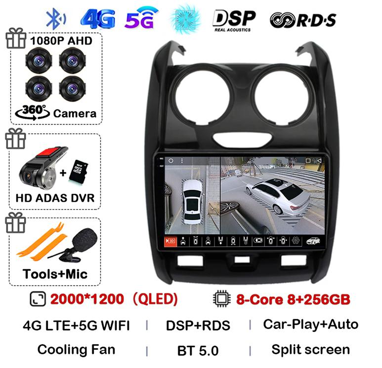 Android 14 Carplay Auto WIFI+4G for Renault Duster 2015 2016 2017 2018 2019 2020 Car Radio GPS Stereo Multimedia Player 2din Dsp