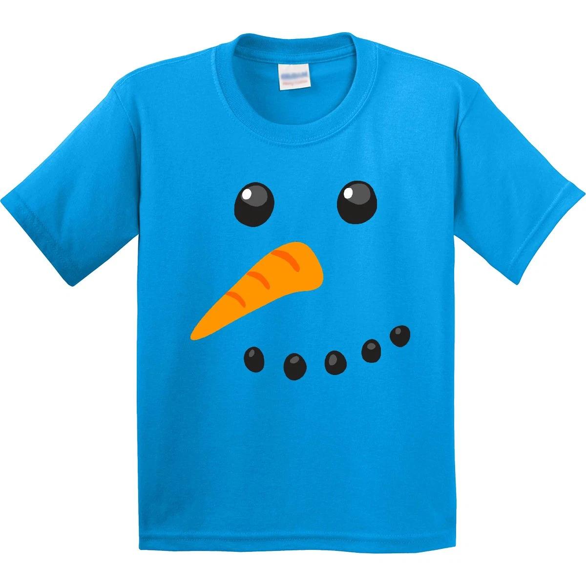 Inktastic Snowman Face Youth T-Shirt Snow Coal Carrot Frosty Christmas Holidays 130
