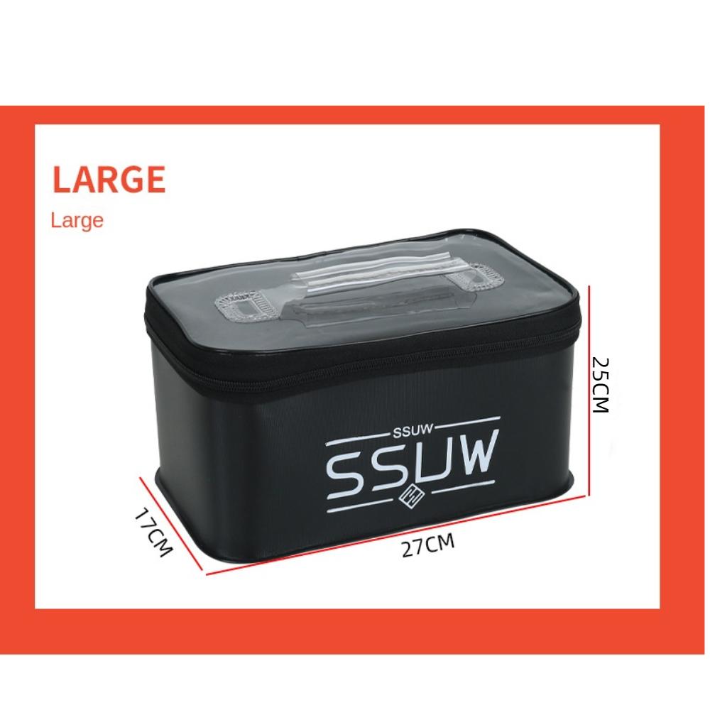 

S M L Collapsible Outdoor Water Tank Breathable Fishing Bucket New Live Fish Box Travel L чорний