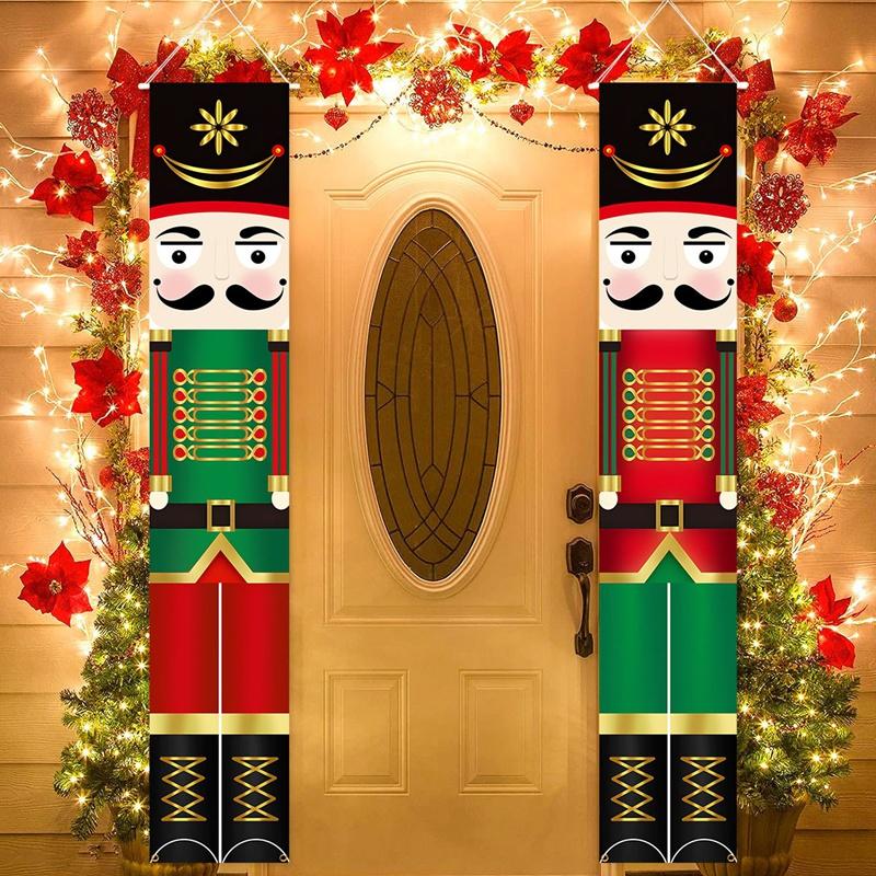 Nutcracker Soldier Door Banner Decor 2026 Christmas Decorations for Home Xmas Hanging Ornaments Navidad Noel Gifts New Year 2026