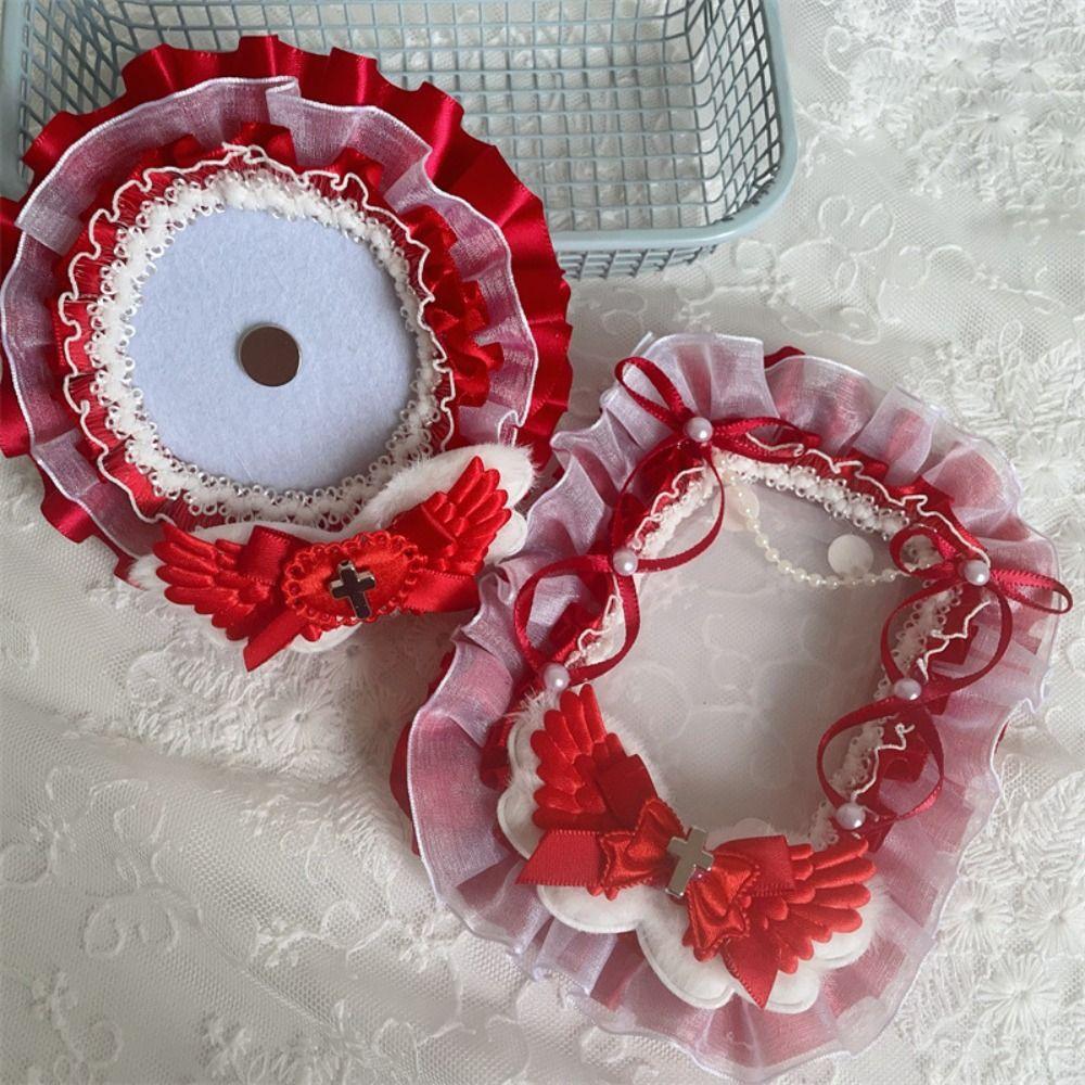 New Lace Trim Badge Holder Finished Product Angel Wings Badge Ita Bag Cross Accessories Handmade Pins Display Base