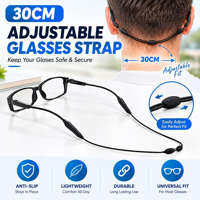 Adjustable Soft Fabric Eyeglass Strap Purple Anti-Slip Design for Yoga Pilates Indoor Exercise Use