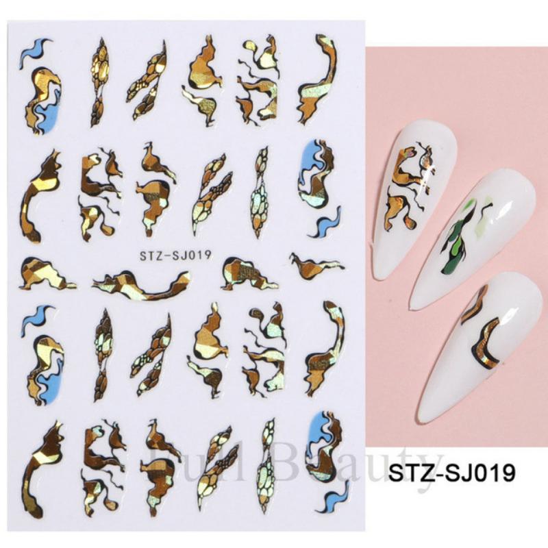 Cotton Flowers Transfer Decals 3D Nail Stickers Gold Leaf Nail Adhesive Sliders Nail Manicure Decorations