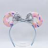 Doughnut Themed Geometric Bowknot Plastic Party Headband with Decorative Sequins Butterfly Bow New Hair Accessory