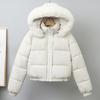 Fashion Winter Coat Female Short Parkas Hooded Faux Fur Collar Loose Thick Warm Women's Jackets