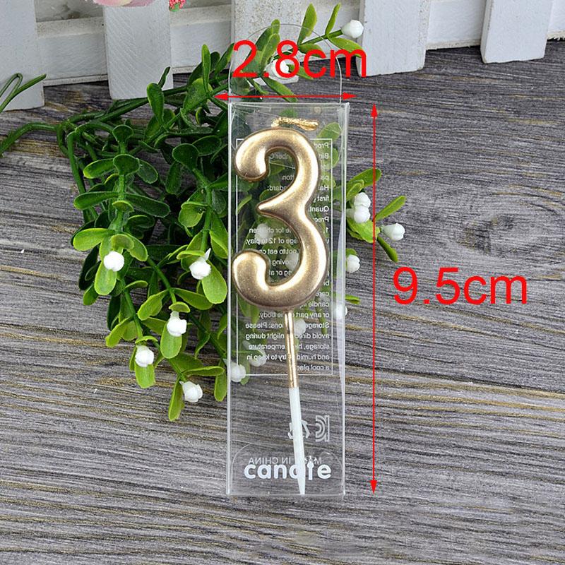 Golden Birthday Candles 0-9 Digital Cake Topper Number Wedding Cakes Dessert Decor Party Supplies Acssories