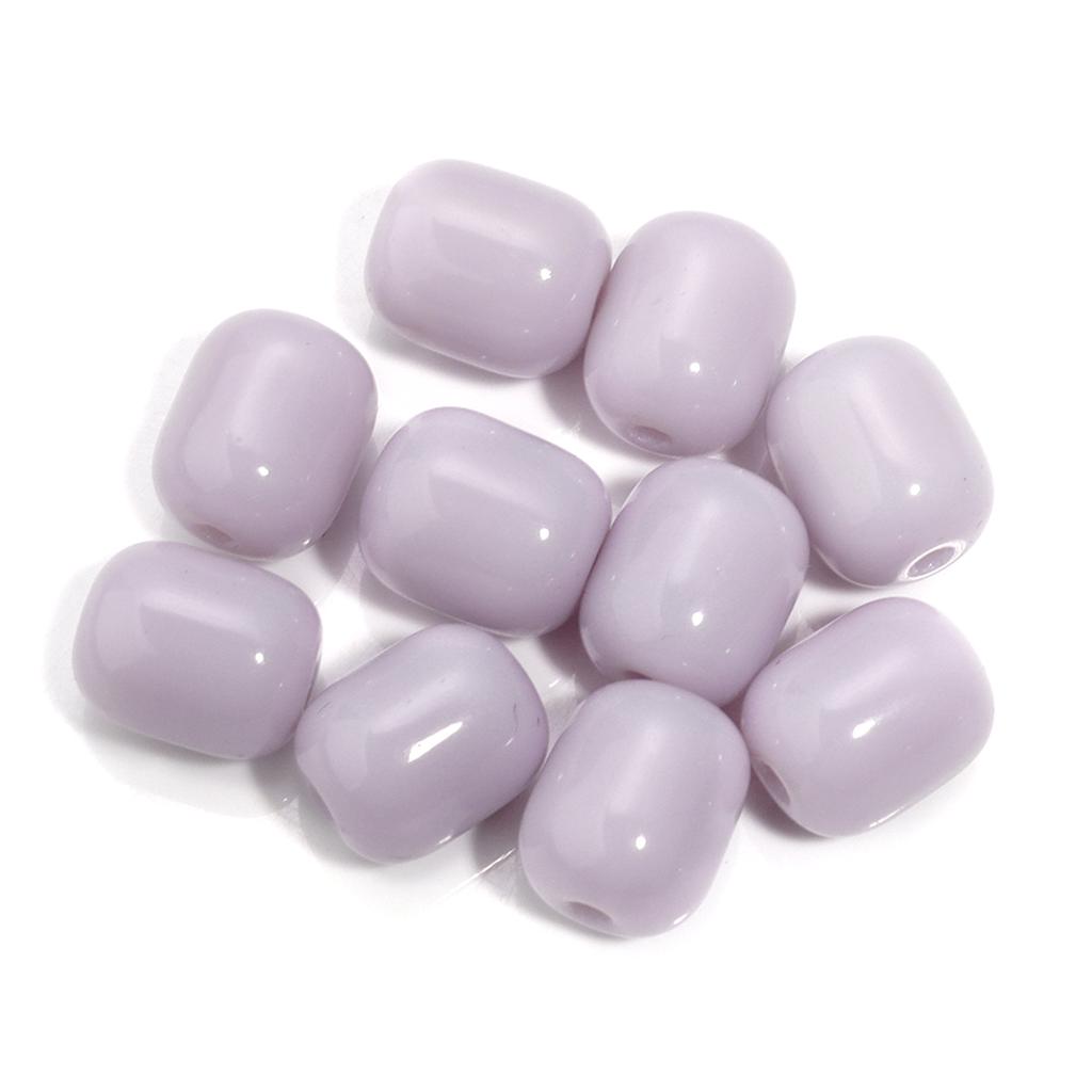 30pcs Oval Cylindrical Glass Beads Solid Color Loose Spacer Beads For Jewelry Making DIY Bracelet Necklace Earrings Accessory
