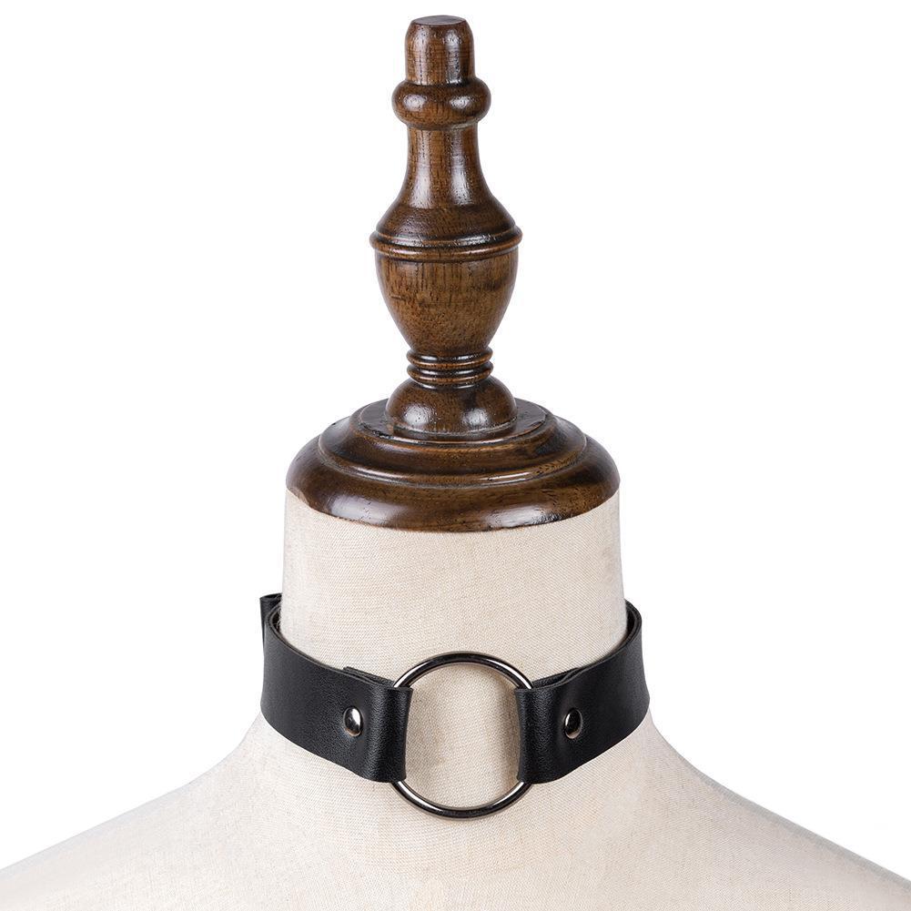 

Steampunk Ring Necklace Foreign Trade Props Jewelry Pu Leather Street Shot Nightclub Clothing Accessories Gifts Retro