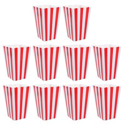 10 Pcs Popcorn Carton Special Occasion Containers Boxes Bulk Small Red Movie Night Paper Bucket Unique Lightweight