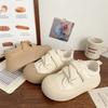 Cream Velcro Little White Shoes Female Ugly Cute Autumn New Chic Niche Korean Version Big Head Board Shoes Platform Bread Shoes