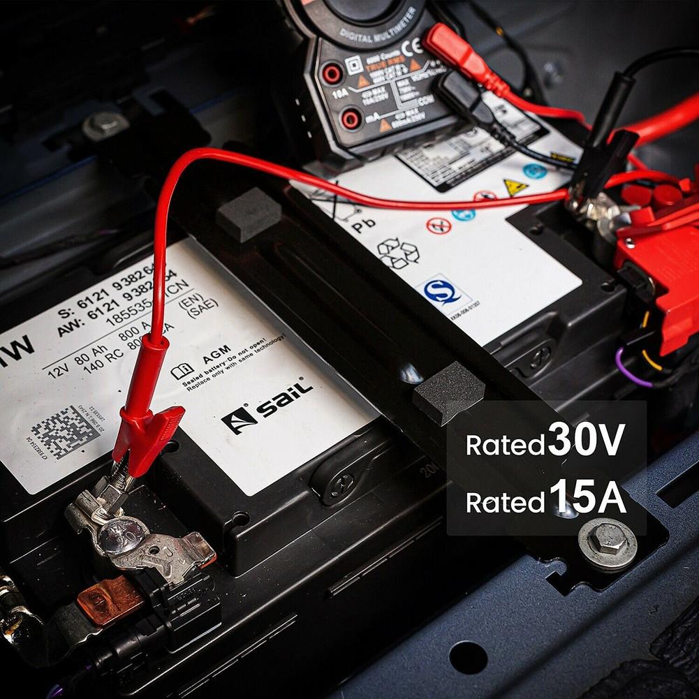 2 Pcs Two-color Clip Electrical Test Leads Non-slip High Portability