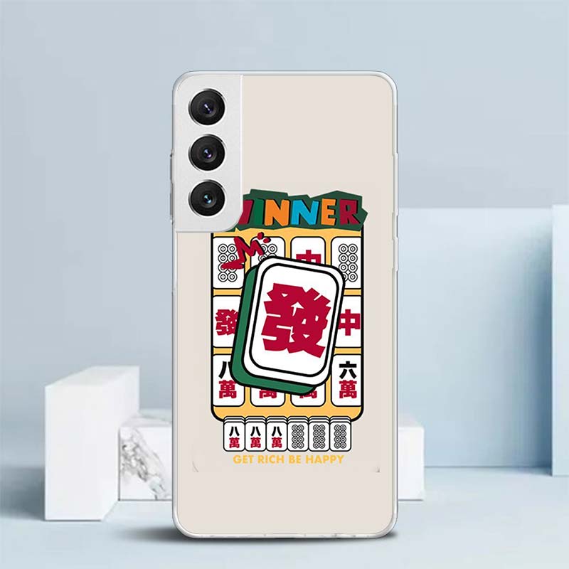 Creative Mahjong Soft Cover for Samsung Galaxy S25 Edge S26 S24 S23 Ultra Phone Case S22 S21 Plus S20 FE Print Pattern Shell Gal