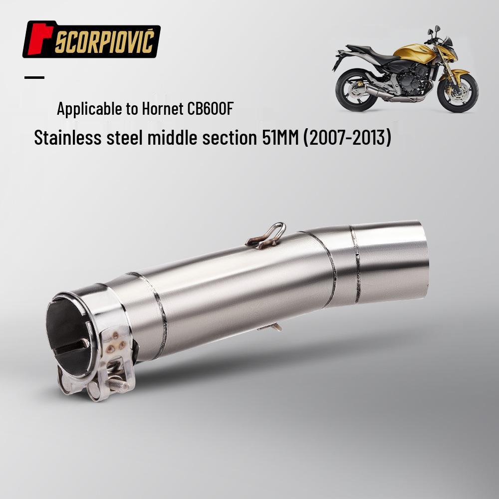 Stainless Steel Exhaust Mid-section for Hornet CB600F (2007-2013) - Easy No-Damage Installation