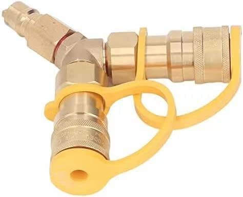 TMEEIHNSS 1/2 Inch Natural Gas Y Splitter, Durable Brass 2 Way Quick Connect Adapter for Natural Gas, for Weber Natural Gas Grills, Patio Heater