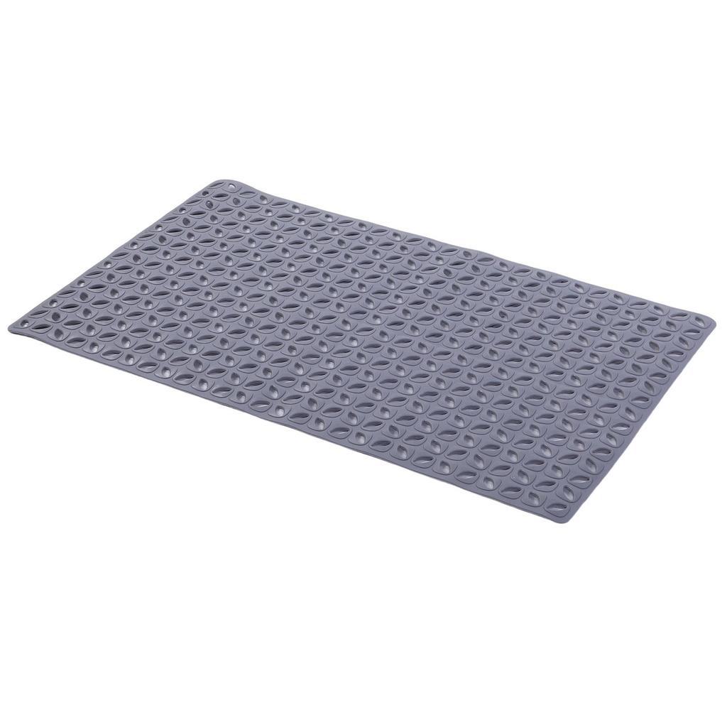 15.7x27.6in Non Slip Bath Mat TPE Soft On Feet Bathroom Shower Mat with Suction Cups Drainage Holes Gray