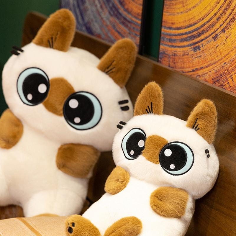 3346Cm Siamese Cat Animals Stuffed Lying Doll Super Soft Home Office Decor High Quality Toys Girls Boys Kids Christmas Presents