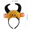 Animal Cosplay Accessory Set 3Pcs Costume Set Cow Ear Headband Bowtie Plush Tail Set Cosplay Party
