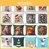 Elegant 18'' Christmas Cotton Pillow Case Linen Cushion Cover For Festive Home Decor