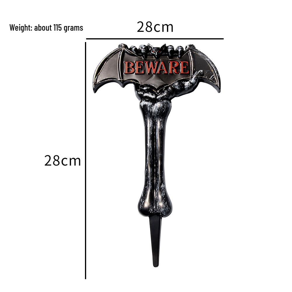 Lit Skull Hand Yard Sign: Halloween Ground Stake Decoration Prop
